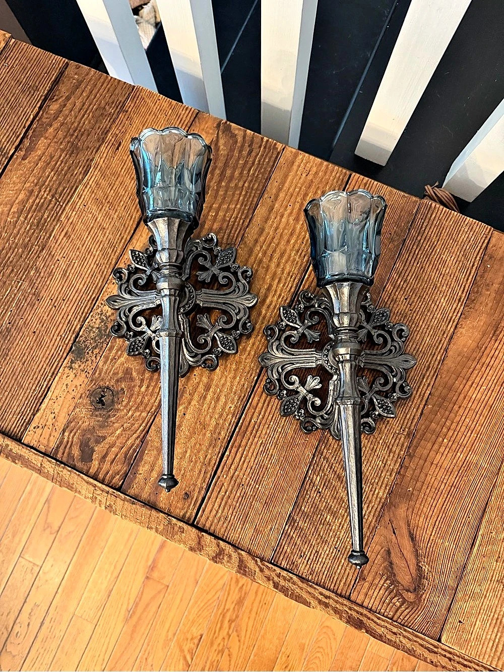 Pair of Vintage 1964 Syroco Wall Mounted Candleholder Sconces